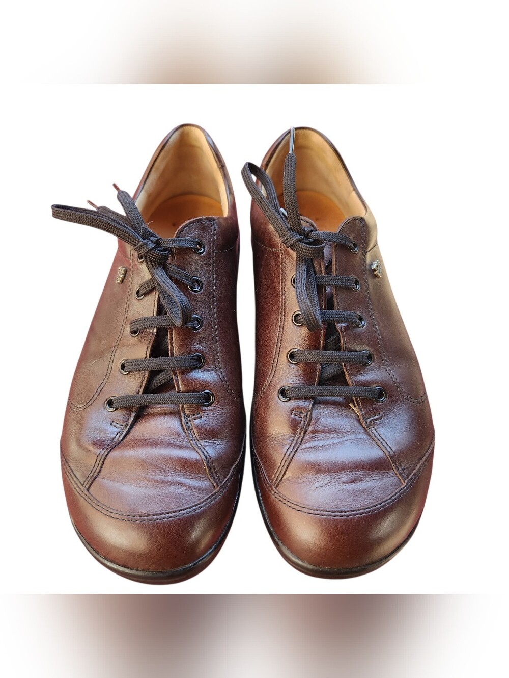 Finn Comfort Brown Leather Lace-Up Derby with Removable Insole